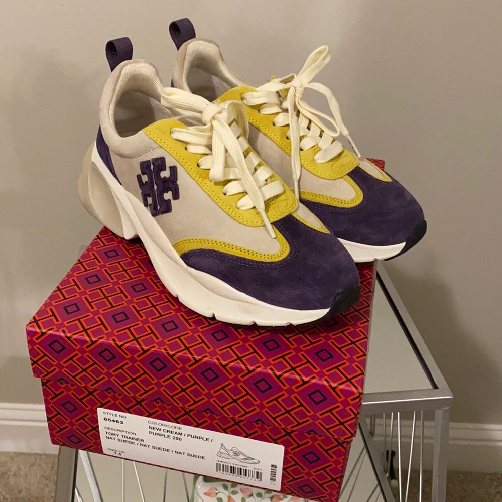 ❌SOLD❌💜🤍💛Tory Burch Trainers💛🤍💜